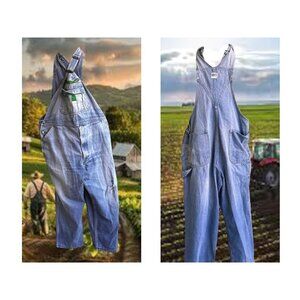 VTG Liberty Overalls Unisex 46 x 62  Cotton Blue Denim Bibs USA Distress…